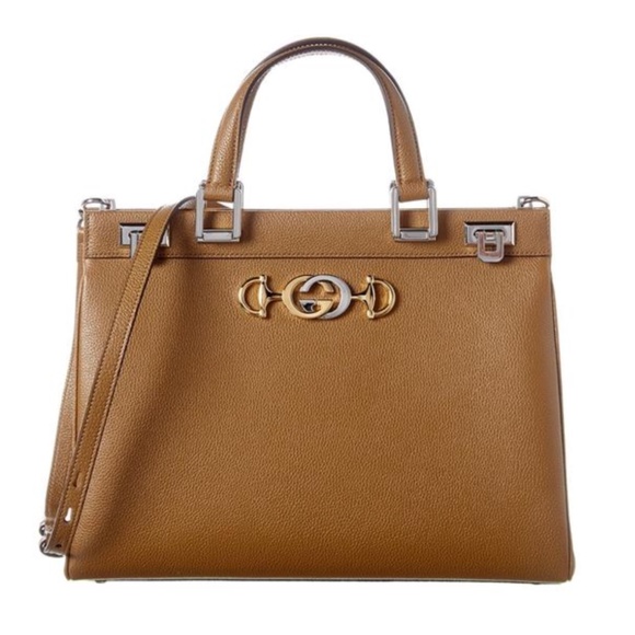 Gucci Horsebit Medium Zuki Interlocking Gg Top Beige Leather Shoulder Bag - Picture 1 of 13